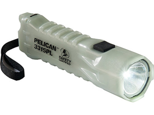 Pelican 3315 Intrinsically Safe LED Flashlight - 160 Lumens - Includes 3x AA - Photoluminescent - Custom Engraved