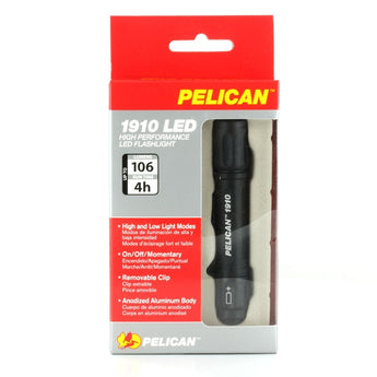 Pelican 1910 Compact LED Flashlight - 106 Lumens - Includes 1 x AAA - Black (PELICAN-1910-0001-110)