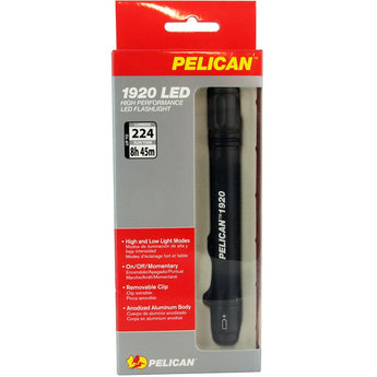Pelican 1920 Compact LED Flashlight - 224 Lumens - Includes 2 x AAAs - Black (19200-0001-110)