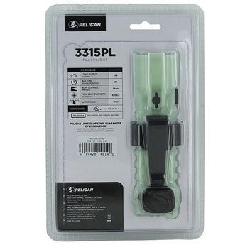 Pelican 3315 Intrinsically Safe LED Flashlight - 160 Lumens - Includes 3x AA - Photoluminescent