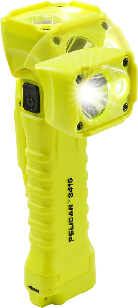 Pelican 3415M Right Angle LED Flashlight - 336 Lumens - Uses 3 x AA - Class I, II, III - Div I - Yellow (PELICAN-034150-0301-245)