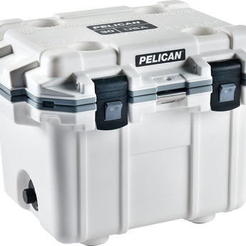 Pelican 30Q Elite Cooler - 30 Qt - White and Gray
