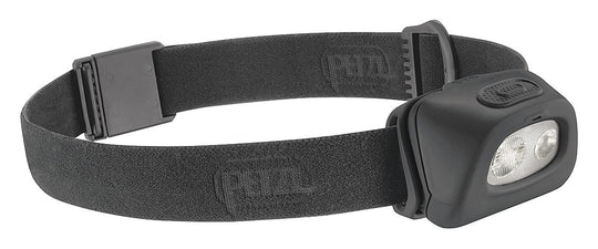 Petzl Ultra Compact TACTIKKA + LED Headlamp - White and Red LEDs - 140 Lumens - Includes 3 x AAA/LR03s - Black