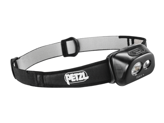Petzl Active TIKKA + LED Headlamp - Red and White LEDs - 160 Lumens - Includes 3 x AAA/LR03s - Black (E97HNE)