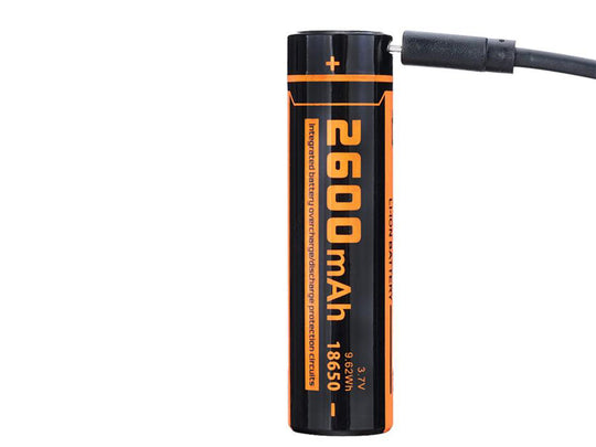 Fitorch UC26R 18650 2600mAh 3.7V Protected Lithium Ion (Li-ion) Button Top Battery