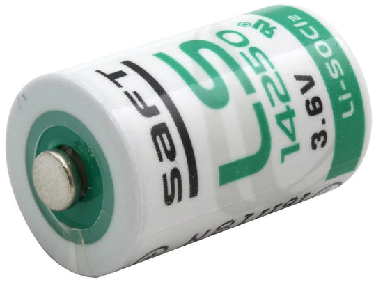 Saft LS14250 1/2 AA Angled View of Positive Terminal