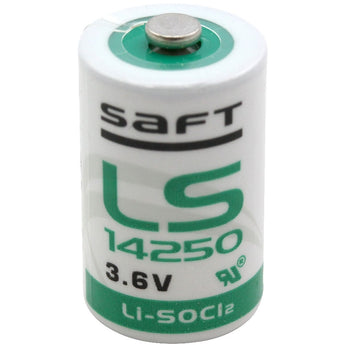 Saft LS-14250-BA 1/2 AA 1100mAh 3.6V Lithium Thionyl Chloride (LiSOCI2) Button Top Battery - Bulk