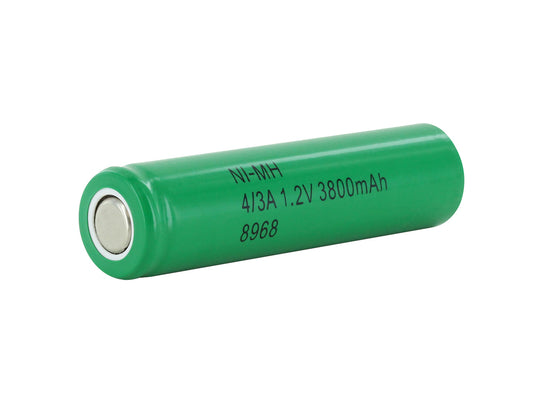 Powerizer MH 4/3 A 3800mAh 1.2V Nickel Metal Hydride (NiMH) Flat Top Battery with or without Tabs - Bulk
