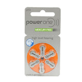 PowerOne P13-6PK-MF (6PK) Size 13 300mAh 1.45V Zinc Air Orange Hearing Aid Batteries - 6 Pack Retail Card