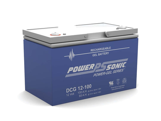 Power-Sonic Power-Gel DCG12-100 100Ah 12V Rechargeable Sealed Lead Acid (SLA) Battery - T11 Terminal