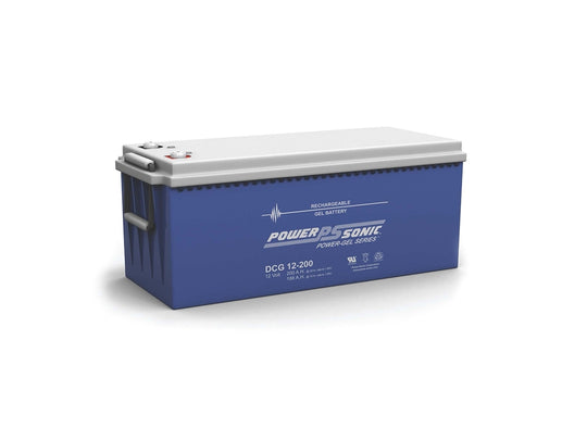 Power-Sonic Power-Gel DCG12-200 200Ah 12V Rechargeable Sealed Lead Acid (SLA) Battery - T11 Terminal