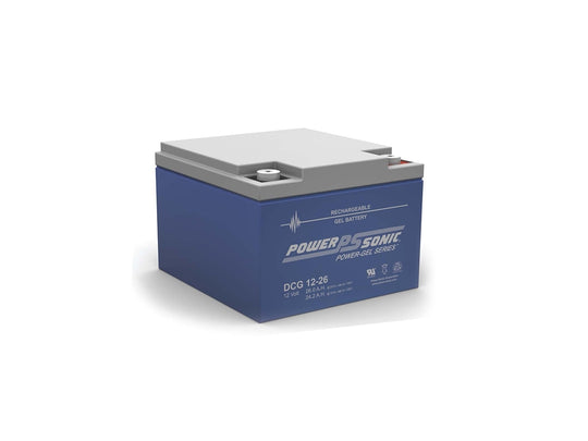 Power-Sonic Power-Gel DCG12-26 26Ah 12V Rechargeable Sealed Lead Acid (SLA) Battery - T12 Terminal