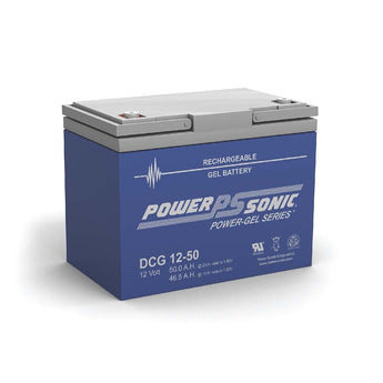 Power-Sonic Power-Gel DCG12-50 50Ah 12V Rechargeable Sealed Lead Acid (SLA) Battery - T6/U Terminal