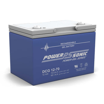 Power-Sonic Power-Gel DCG12-70 70Ah 12V Rechargeable Sealed Lead Acid (SLA) Battery - T6/U Terminal