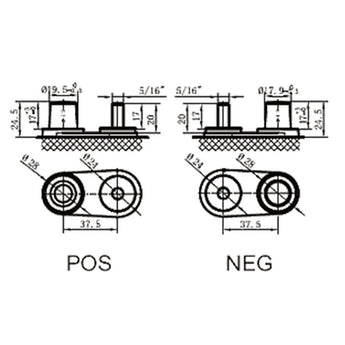 Power-Sonic DCM-12900-G27 AGM Deep Cycle 92Ah 12V 800CCA Rechargeable Sealed Lead Acid (SLA) Marine Battery - Group 27 - SAE Dual Terminal