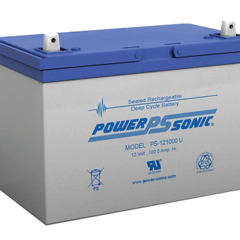 Power-Sonic AGM Deep Cycle PDC-121000 100Ah 12V Rechargeable Sealed Lead Acid (SLA) Battery - T14/U Terminal
