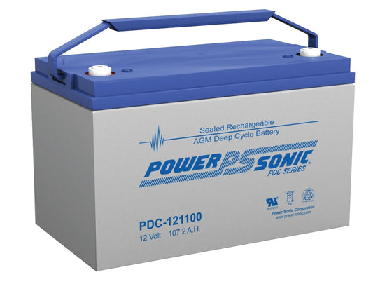 Power-Sonic AGM Deep Cycle PDC-121100 107Ah 12V Rechargeable Sealed Lead Acid (SLA) Battery - T11 Terminal