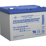 Power-Sonic PG-12V100 M6 FR 98.8AH 12V Long-Life Rechargeable Sealed Lead Acid (SLA) Battery - B Terminal