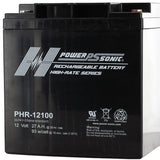 Power-Sonic AGM High Rate PHR-12100 27Ah 12V Rechargeable Sealed Lead Acid (SLA) Battery - T12 Terminal