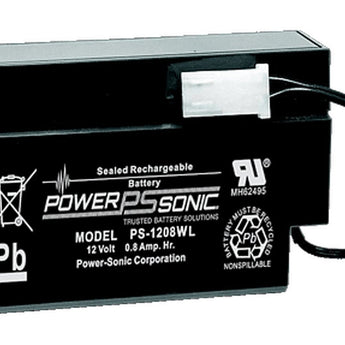 Power-Sonic AGM General Purpose PS-1208 0.8Ah 12V Rechargeable Sealed Lead Acid (SLA) Battery - WL Terminal