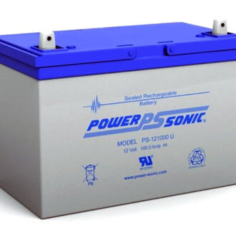 Power-Sonic AGM General Purpose PS-121000 100Ah 12V Rechargeable Sealed Lead Acid Battery - Universal or T6 Terminal