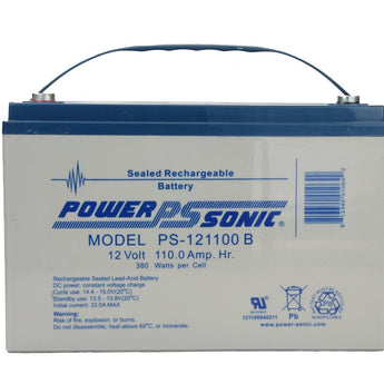 Power-Sonic AGM General Purpose PS-121100 110Ah 12V Rechargeable Sealed Lead Acid (SLA) Battery - B Terminal