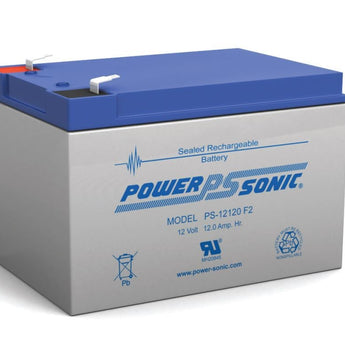 Power-Sonic AGM General Purpose PS-12120 12Ah 12V Rechargeable Sealed Lead Acid (SLA) Battery - F2 Terminal