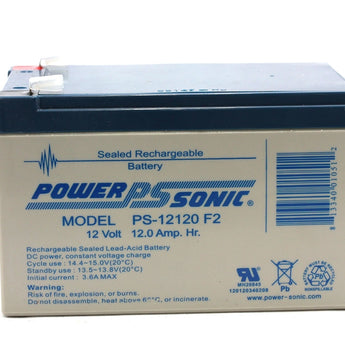 Power-Sonic AGM General Purpose PS-12120 12Ah 12V Rechargeable Sealed Lead Acid (SLA) Battery - F2 Terminal