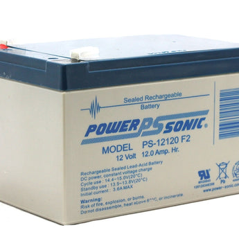Power-Sonic AGM General Purpose PS-12120 12Ah 12V Rechargeable Sealed Lead Acid (SLA) Battery - F2 Terminal