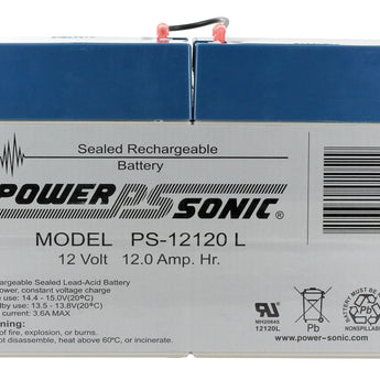 Power-Sonic AGM General Purpose PS-12120L 12Ah 12V Rechargeable Sealed Lead Acid (SLA) Battery - FP Terminal