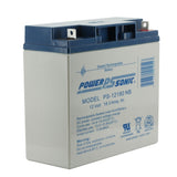 Power-Sonic AGM General Purpose PS-12180 18Ah 12V Rechargeable Sealed Lead Acid (SLA) Battery - NB Terminal