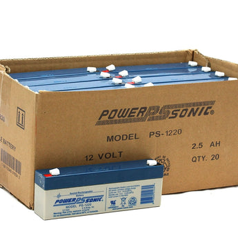 Power-Sonic AGM General Purpose PS-1220 2.5Ah 12V Rechargeable Sealed Lead Acid (SLA) Battery - F1 Terminal