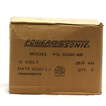 Power-Sonic AGM General Purpose PS-12280 28Ah 12V Rechargeable Sealed Lead Acid (SLA) Battery - NB or F2 Terminals