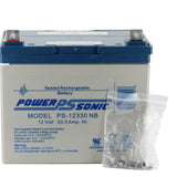 Power-Sonic AGM General Purpose PS-12330 33Ah 12V Rechargeable Sealed Lead Acid (SLA) Battery - NB Terminal
