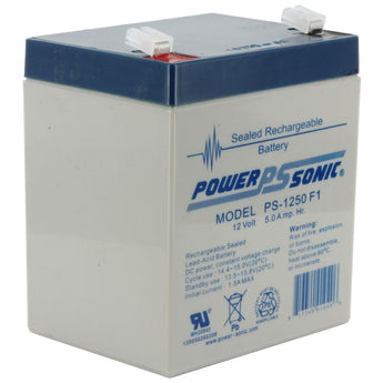 Power-Sonic AGM General Purpose PS-1250 5Ah 12V Rechargeable Sealed Lead Acid (SLA) Battery - F1 or F2 Terminal