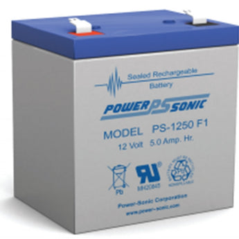 Power-Sonic AGM General Purpose PS-1250 5Ah 12V Rechargeable Sealed Lead Acid (SLA) Battery - F1 or F2 Terminal