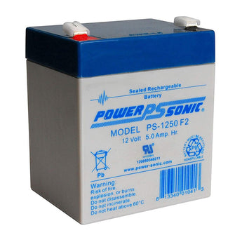 Power-Sonic AGM General Purpose PS-1250 5Ah 12V Rechargeable Sealed Lead Acid (SLA) Battery - F1 or F2 Terminal