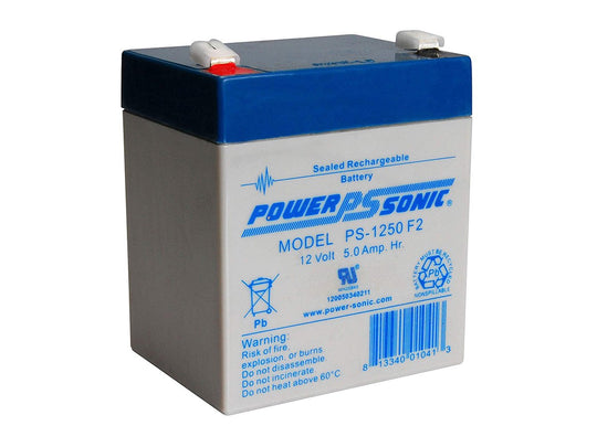 Power-Sonic AGM General Purpose PS-1250 5Ah 12V Rechargeable Sealed Lead Acid (SLA) Battery - F1 or F2 Terminal