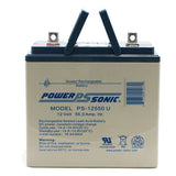 Power-Sonic AGM General Purpose PS-12550 55Ah 12V Rechargeable Sealed Lead Acid (SLA) Battery - U Terminal