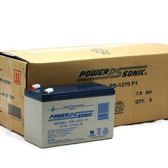 Power-Sonic AGM General Purpose PS-1270 7Ah 12V Rechargeable Sealed Lead Acid (SLA) Battery - F1 or F2 Terminal