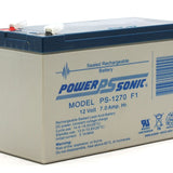 Power-Sonic AGM General Purpose PS-1270 7Ah 12V Rechargeable Sealed Lead Acid (SLA) Battery - F1 or F2 Terminal