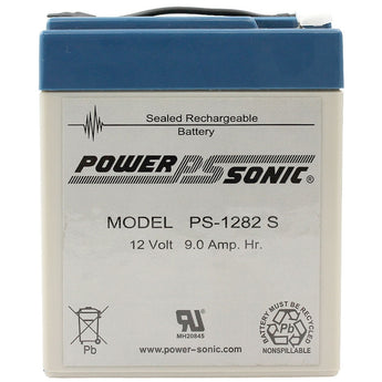 Power-Sonic AGM General Purpose PS-1282 S 9Ah 12V Rechargeable Sealed Lead Acid (SLA) Battery - F1 Terminal