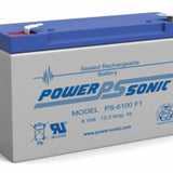 Power-Sonic AGM General Purpose PS-6100 12Ah 6V Rechargeable Sealed Lead Acid (SLA) Battery - F1 or F2 Terminal