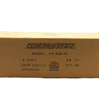 Power-Sonic AGM General Purpose PS-640F 4.5Ah 6V Rechargeable Sealed Lead Acid (SLA) Battery - F1 Terminal