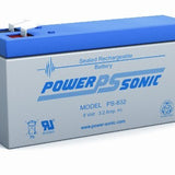 Power-Sonic PS-832 3.2AH 8V Rechargeable Sealed Lead Acid (SLA) Battery - F1 Terminal