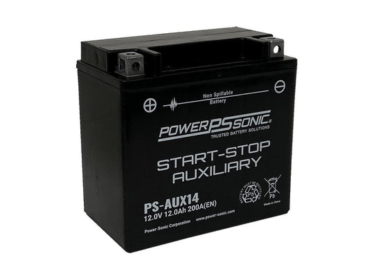 Power-Sonic PS-AUX14 12Ah 12V Start-Stop Auxiliary Series Sealed Lead Acid (SLA) Battery - 200CCA