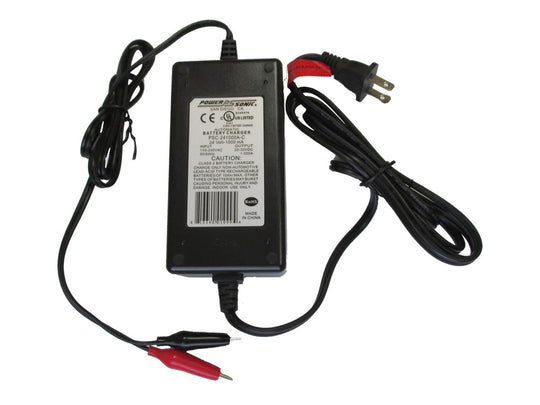 Power-Sonic PSC-241000A-C 24V 1 Amp C-Series Sealed Lead Acid Battery Charger - Auto Switch Mode - Plug-in Design