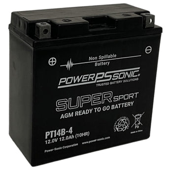 Power-Sonic PT14B-4 12Ah 12V Ultra Sport Series Sealed Lead Acid (SLA) Battery - 190CCA