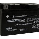 Power-Sonic PT7B-4 6.5Ah 12V Ultra Sport Series Sealed Lead Acid (SLA) Battery - 115 CCA