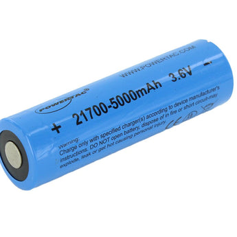 Powertac 21700 5000mAh 3.7V Protected Lithium Ion (Li-ion) Button Top Battery